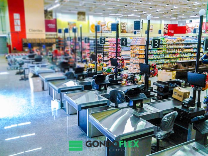 Check out com esteira - caixa supermercado Curitiba Gondolas Curitiba